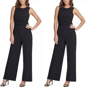NWT Vince Camuto Women’s Black Pants Flowy Jumpsuit Romper Medium Stretch SZE 12